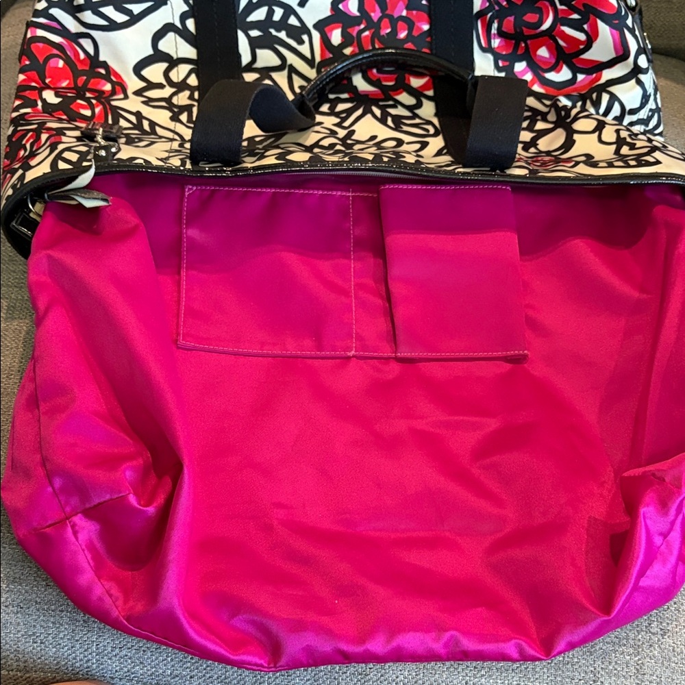 Rare Coach Glam Floral Tote Bag Black/White/Pink 💕🌺 - Picture 11 of 17
